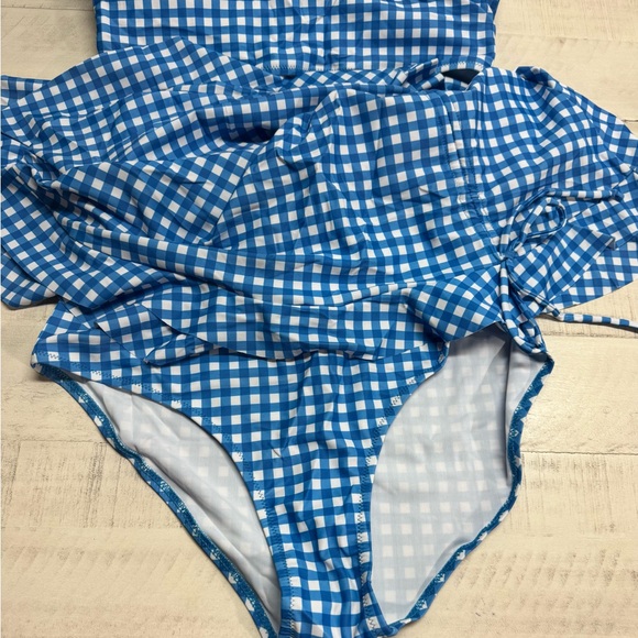 Blooming jelly High Waisted Bikini Set swimsuit Tummy Control Gingham swimwear - Picture 8 of 11